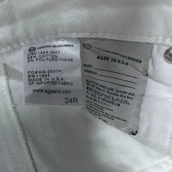 ADRIANO GOLDSCHMIED AG Jeans Women 24 White Denim The Prima Cigarette Pants 2291 - Picture 6 of 11